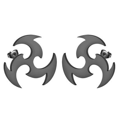 Spiral Dart Stud Earrings with Plain Color - Image 8