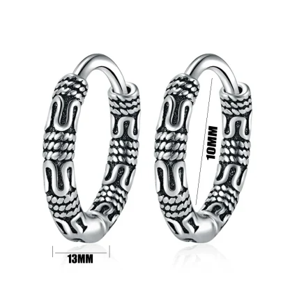 Huggie Earrings with Decorative Pattern - Image 6