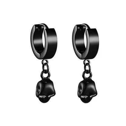 Hoop Earrings with Blade Shaped Tangle - Image 4