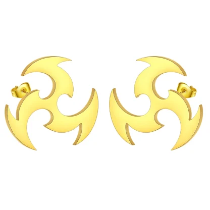 Spiral Dart Stud Earrings with Plain Color - Image 7