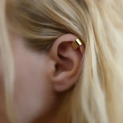 Hoop Earrings Set with Non-piercing Cuffs - Image 2