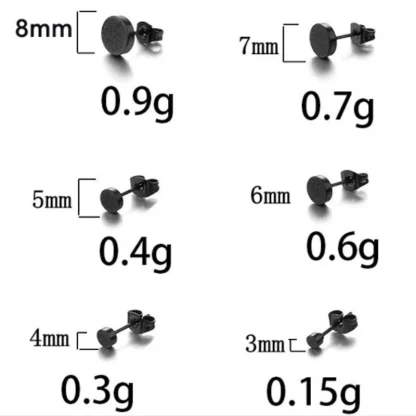 Hypoallergenic Luxury Black Round Earrings - Image 5