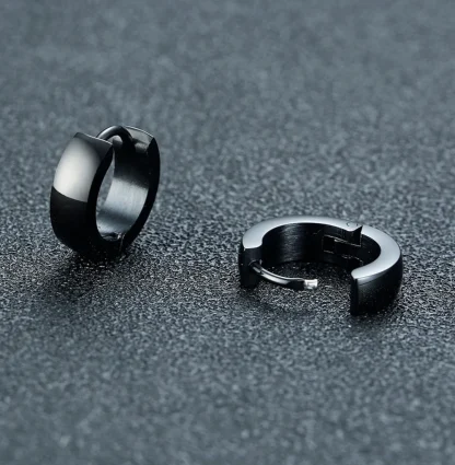 Minimalist Hoop Earrings with Thick Design - Image 3