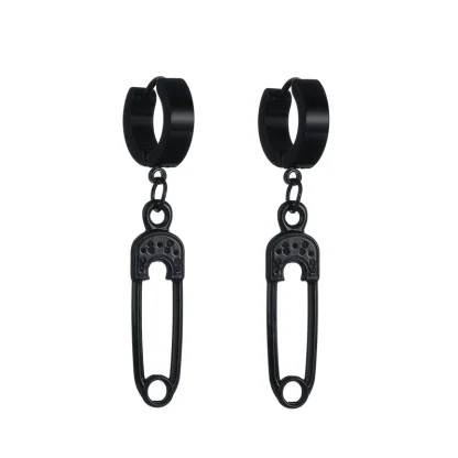 Hoop Earrings with Blade Shaped Tangle - Image 6