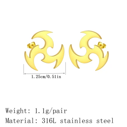 Spiral Dart Stud Earrings with Plain Color - Image 9