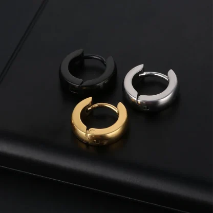 Minimalist Hoop Earrings with Thick Design