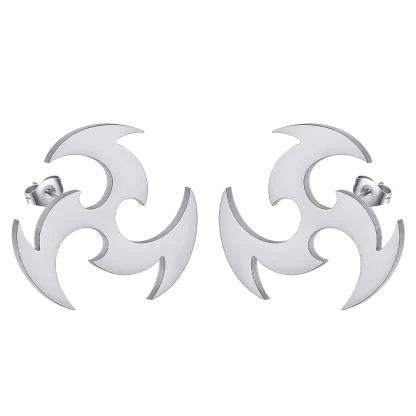 Spiral Dart Stud Earrings with Plain Color - Image 6