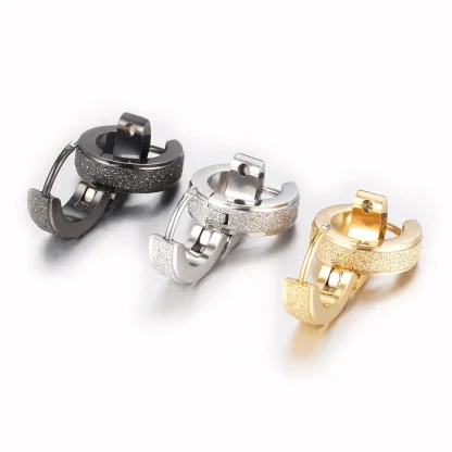 Huggie Earrings with Rough Texture Design