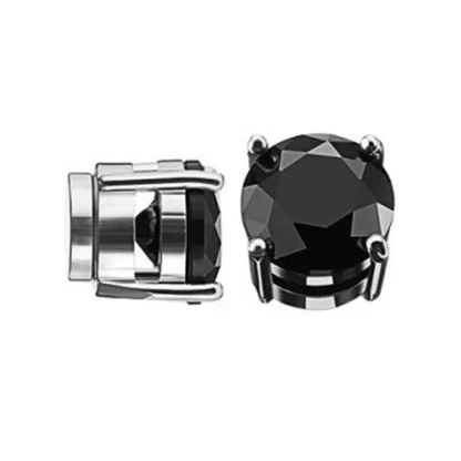 Simple Shiny Stud Earrings with Magnetic - Image 5