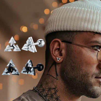 Stylish Luxury Stud Earrings with Triangle Shape - Image 5