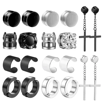 Magnetic Round Earrings for Non-piercing - Image 3