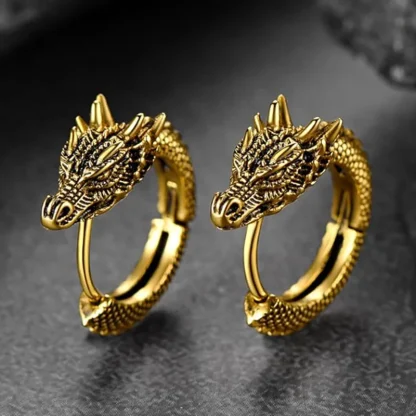 Statement Hoop Earrings with Dragon Design