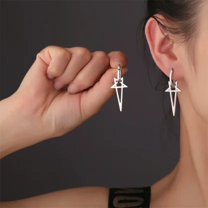 Stylish Pentagram Dangle Earrings