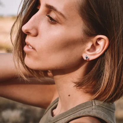 Stylish Luxury Stud Earrings with Triangle Shape - Image 4