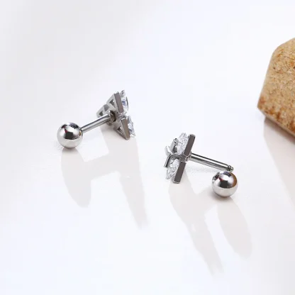 Stylish Luxury Stud Earrings with Triangle Shape - Image 2