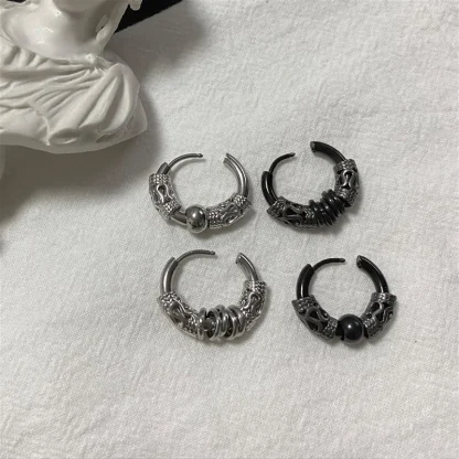 Gothic Hoop Earrings with Intricate Design - Image 12