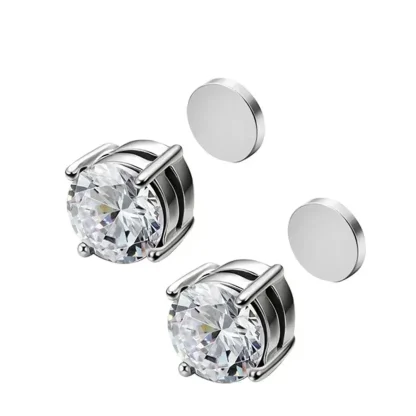 Simple Shiny Stud Earrings with Magnetic