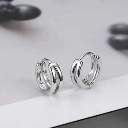 Double Layered Hoop Shiny Earrings